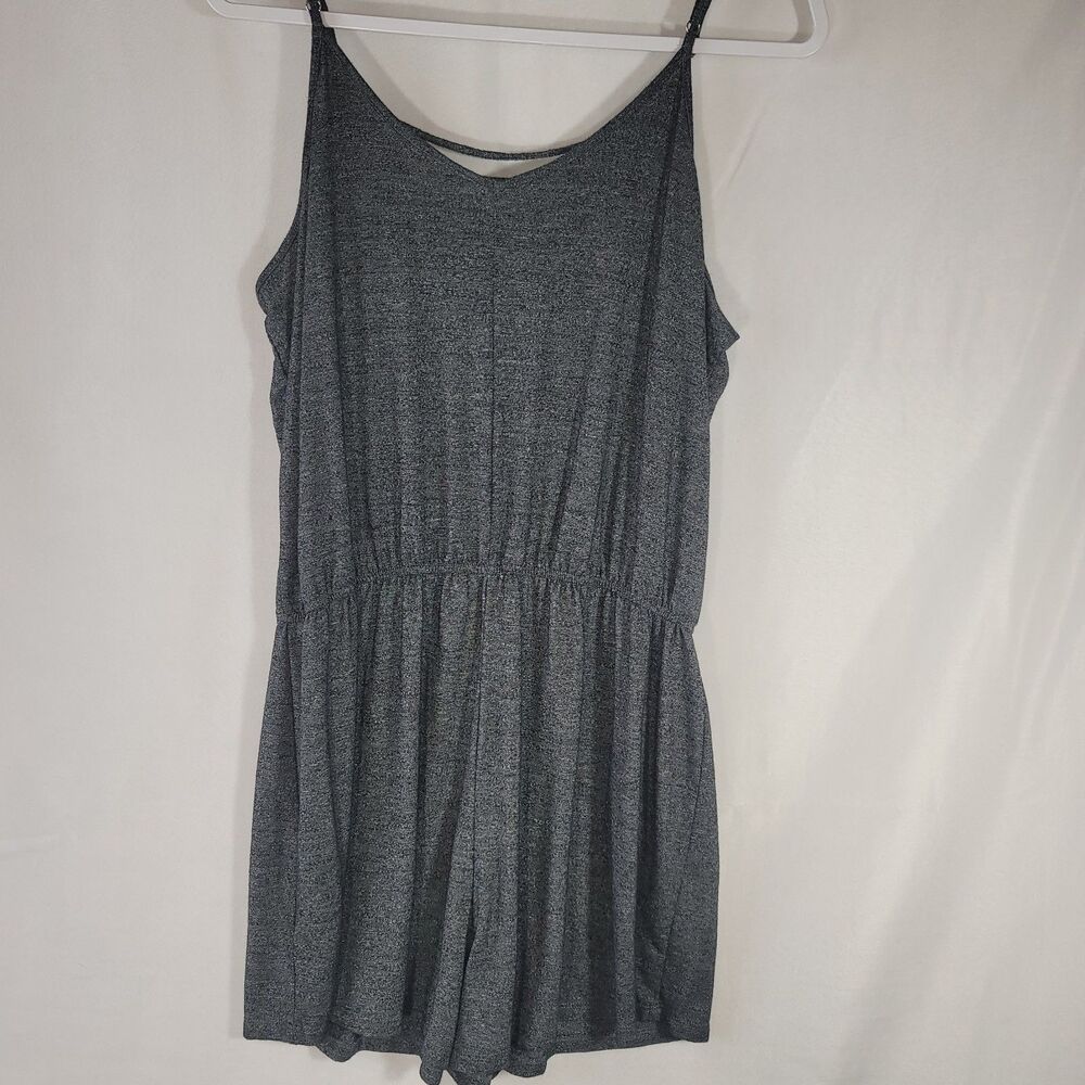 Mossimo Supply Co Womens Heather Gray Strappy V-Neck Caged Romper Size L - Picture 8 of 10